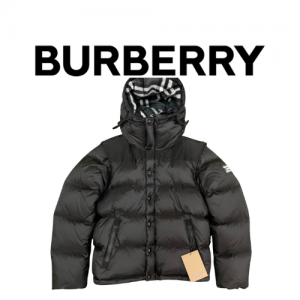 Burberry 소매 탈부착 나일론 후드 다운 점퍼