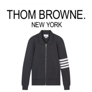 THOM BROWNE 쿼드 스트라이프 라펠 재킷