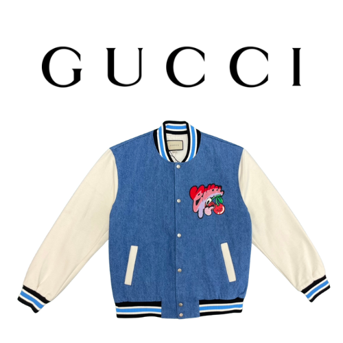 [남녀공용] GUCCI 패치 장식 데님 재킷