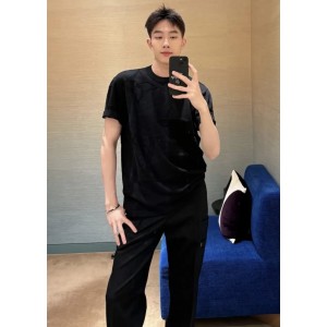[남녀공용] Louis Vuitton LV 모노그램 자카드 쇼트 슬리브 티셔츠