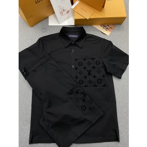 [남녀공용] [SET] Louis Vuitton LV 플록 슬리브 셔츠