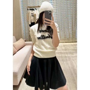 [WOMEN] Louis Vuitton LV 브러시드 니트 쇼트 슬리브