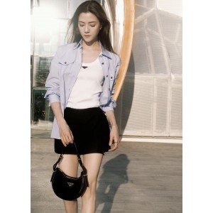 [WOMEN] PRADA 메탈 트라이앵글 코튼 베스트 탑