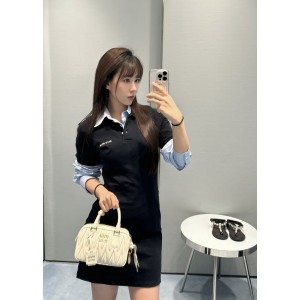 [WOMEN] MIU MIU 프레피 코튼 저지 폴로 반팔셔츠