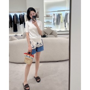 [WOMEN] FENDI 레이온 코튼 니트 반팔
