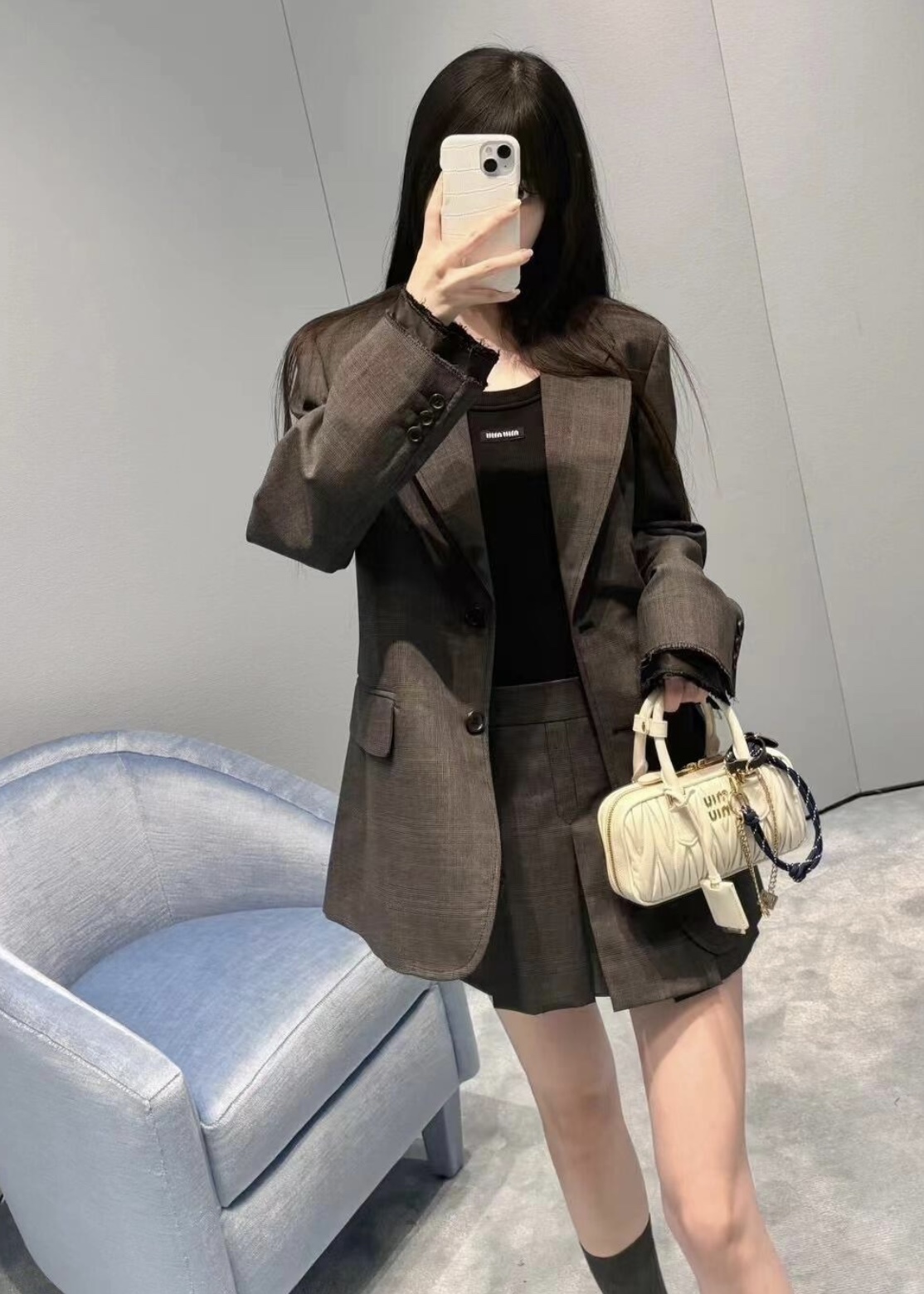 [WOMEN] MIU MIU 스레드 니트 민소매
