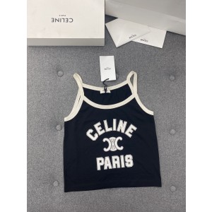 [WOMEN] CELINE PARIS 코튼 저지 베스트 탑