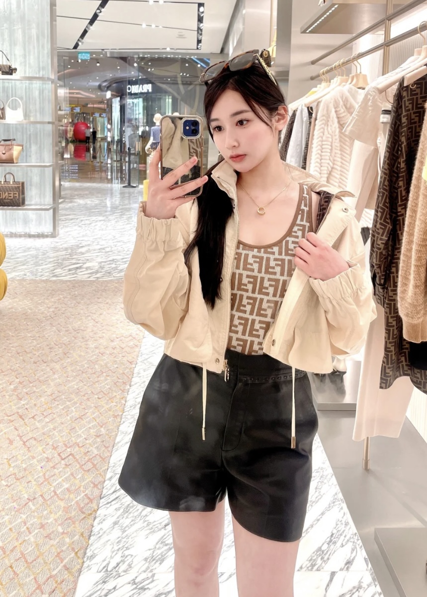 [WOMEN] FENDI 브라운 FF 코튼 탑