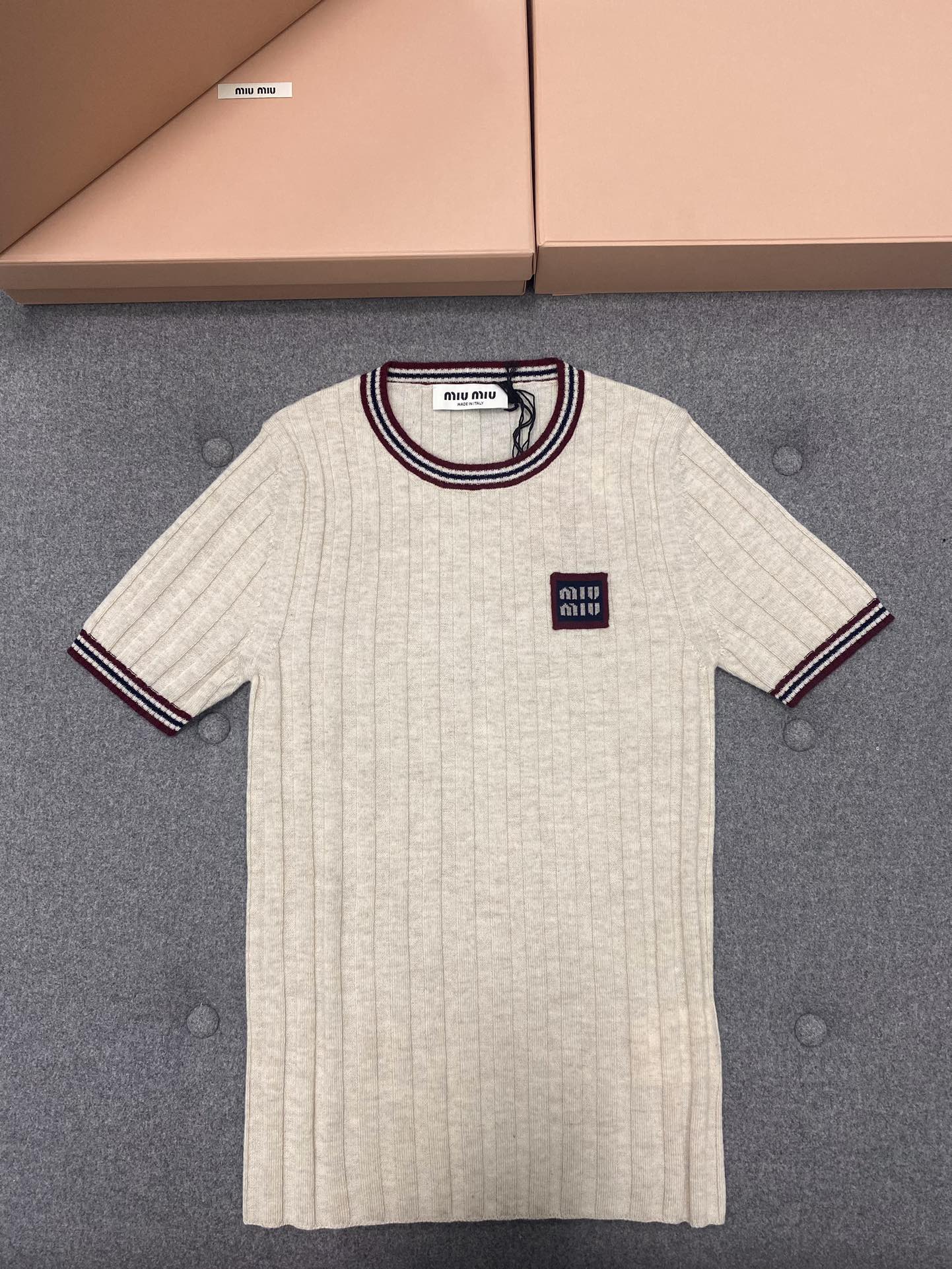 [WOMEN] [SET] MIU MIU 로고 캐시미어 니트 탑
