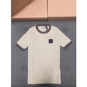 [WOMEN] [SET] MIU MIU 로고 캐시미어 니트 탑