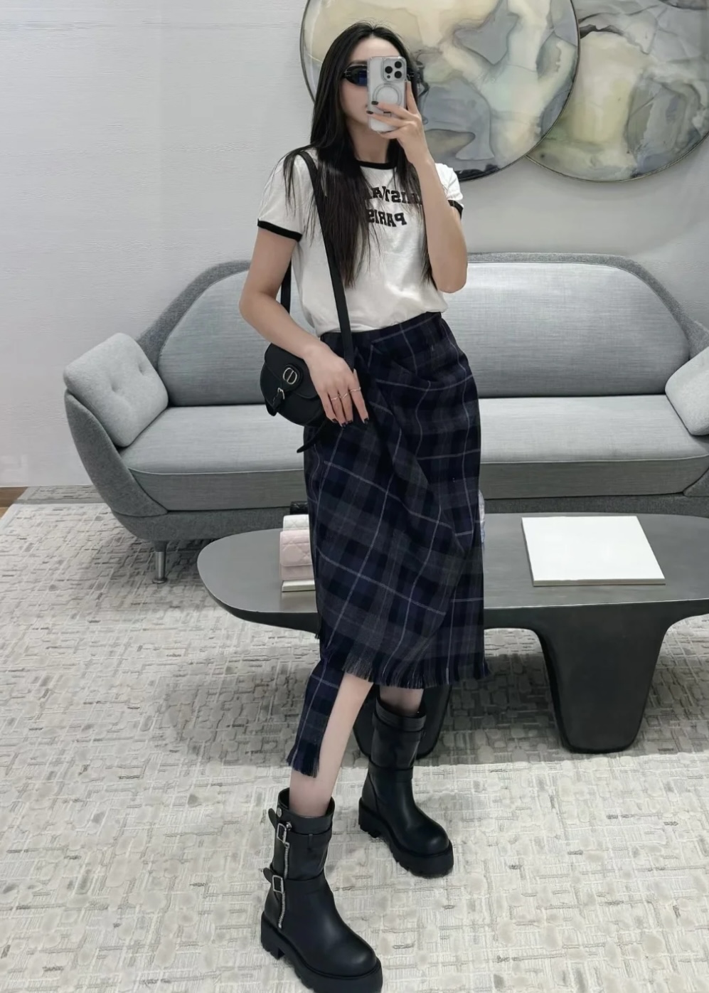 [WOMEN] DIOR 코튼 리넨 블렌드 티셔츠