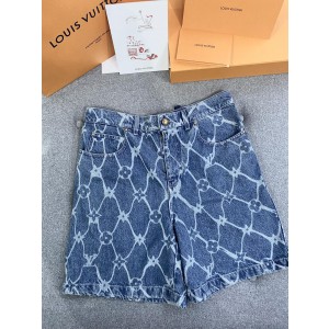 Louis Vuitton LV 모노그램 프린트 데님 쇼츠