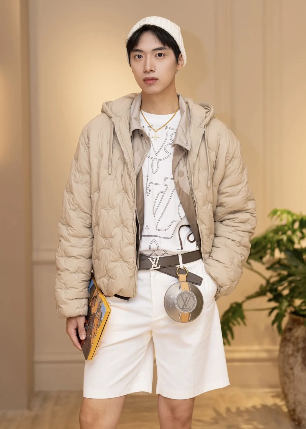 [남녀공용] Louis Vuitton LV 모노그램 후드 튜닉 패딩 자켓