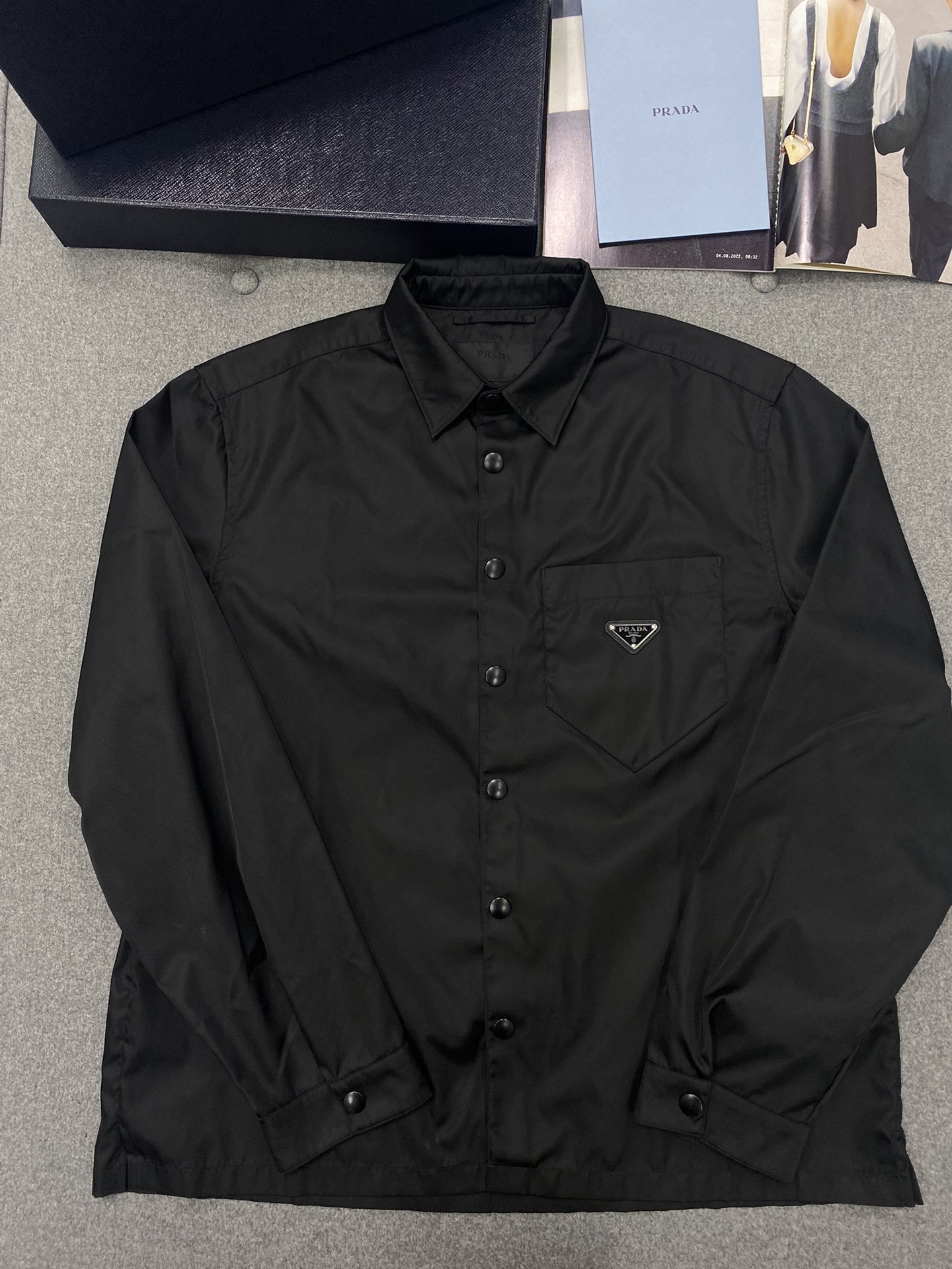 PRADA 리나일론 로고 셔츠 재킷