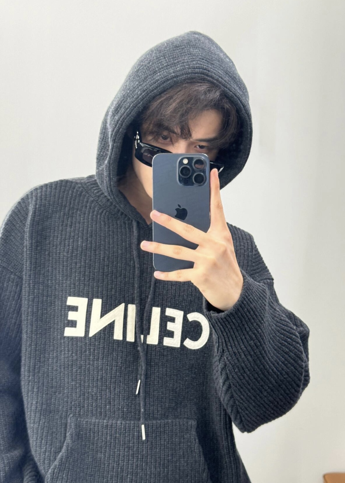 [남녀공용] CELINE 골지 울 후드 니트웨어