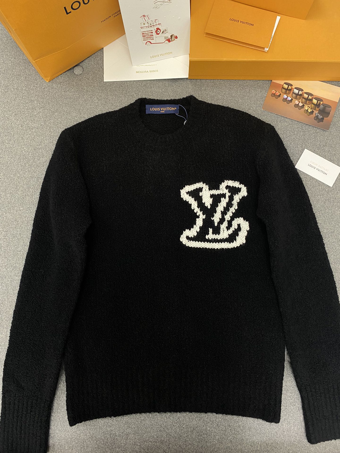 [남녀공용] Louis Vuitton LV 크루넥 울 혼방 니트