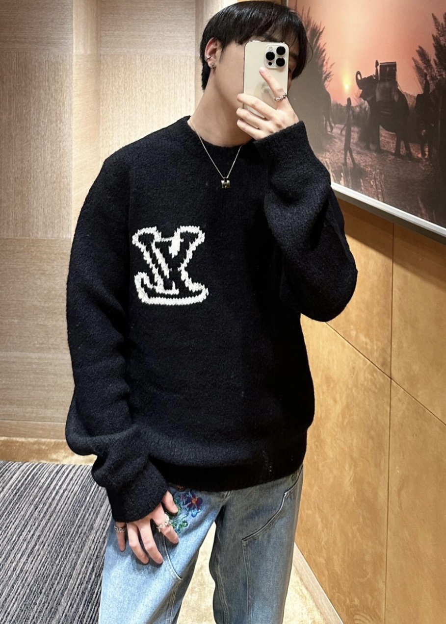 [남녀공용] Louis Vuitton LV 크루넥 울 혼방 니트