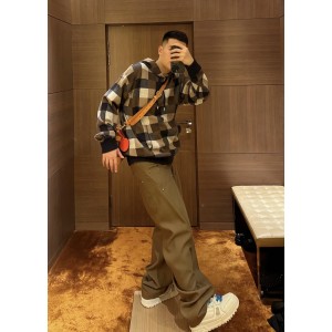 [남녀공용] Louis Vuitton LV 체커보드 캐시미어 블렌드 후드 니트