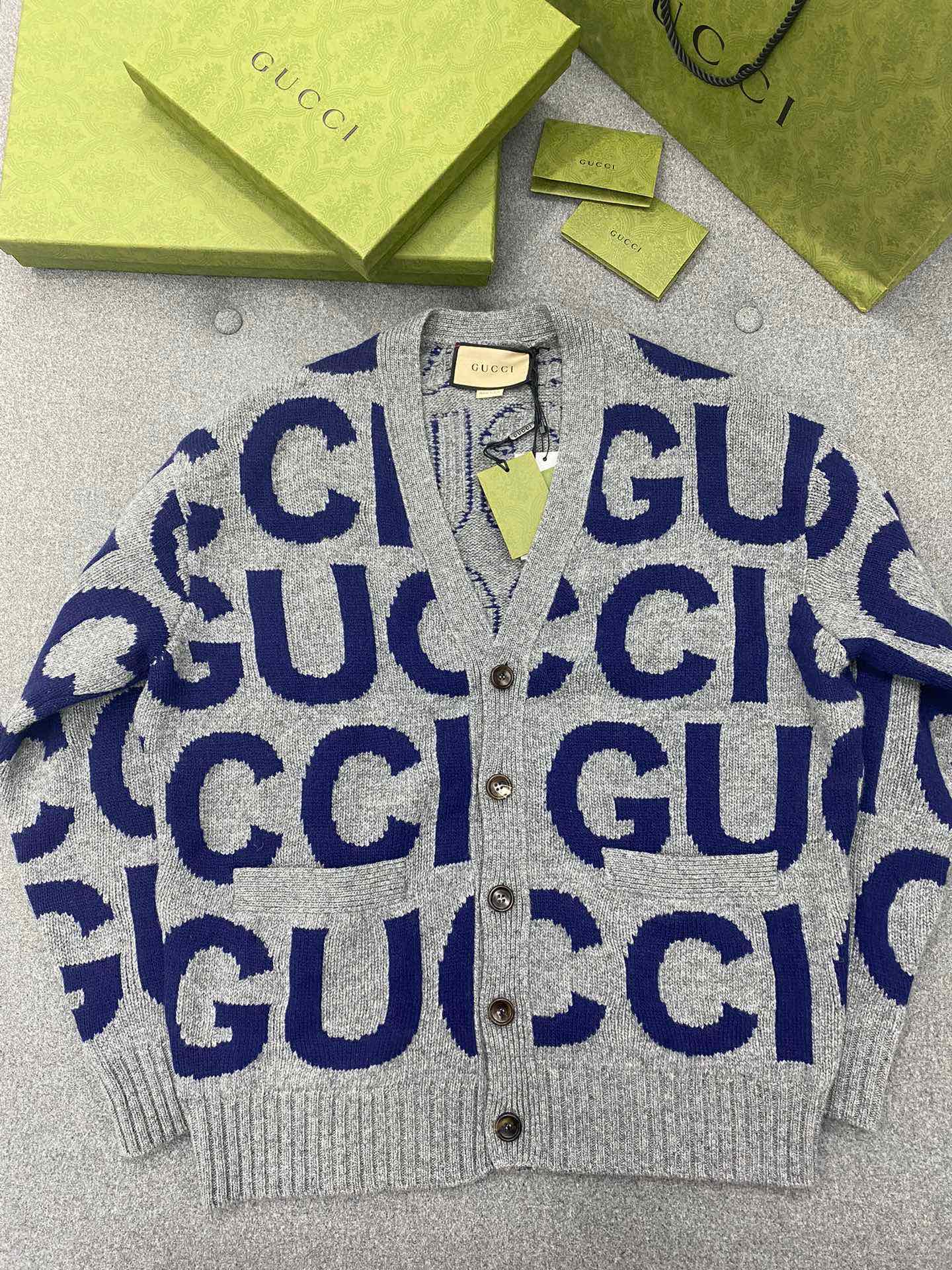 [남녀공용] GUCCI 인타르시아 울 니트 가디건
