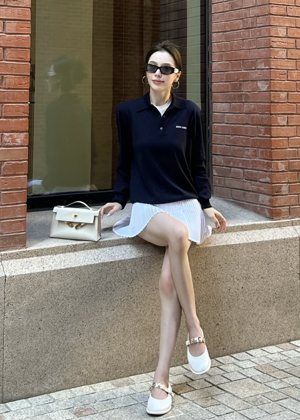 [WOMEN] MIU MIU 로고 울&캐시미어 니트웨어