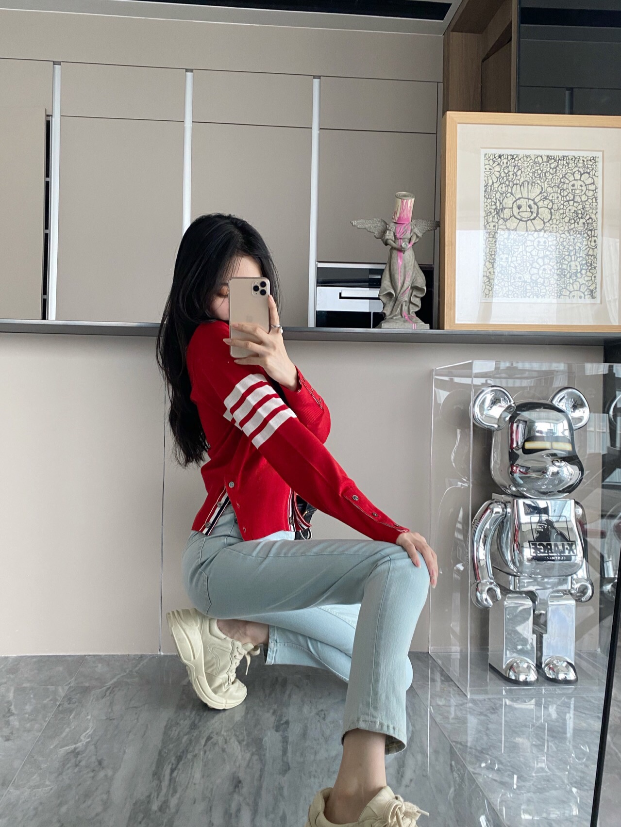 [WOMEN] Thom Browne 4bar 캐시미어 가디건