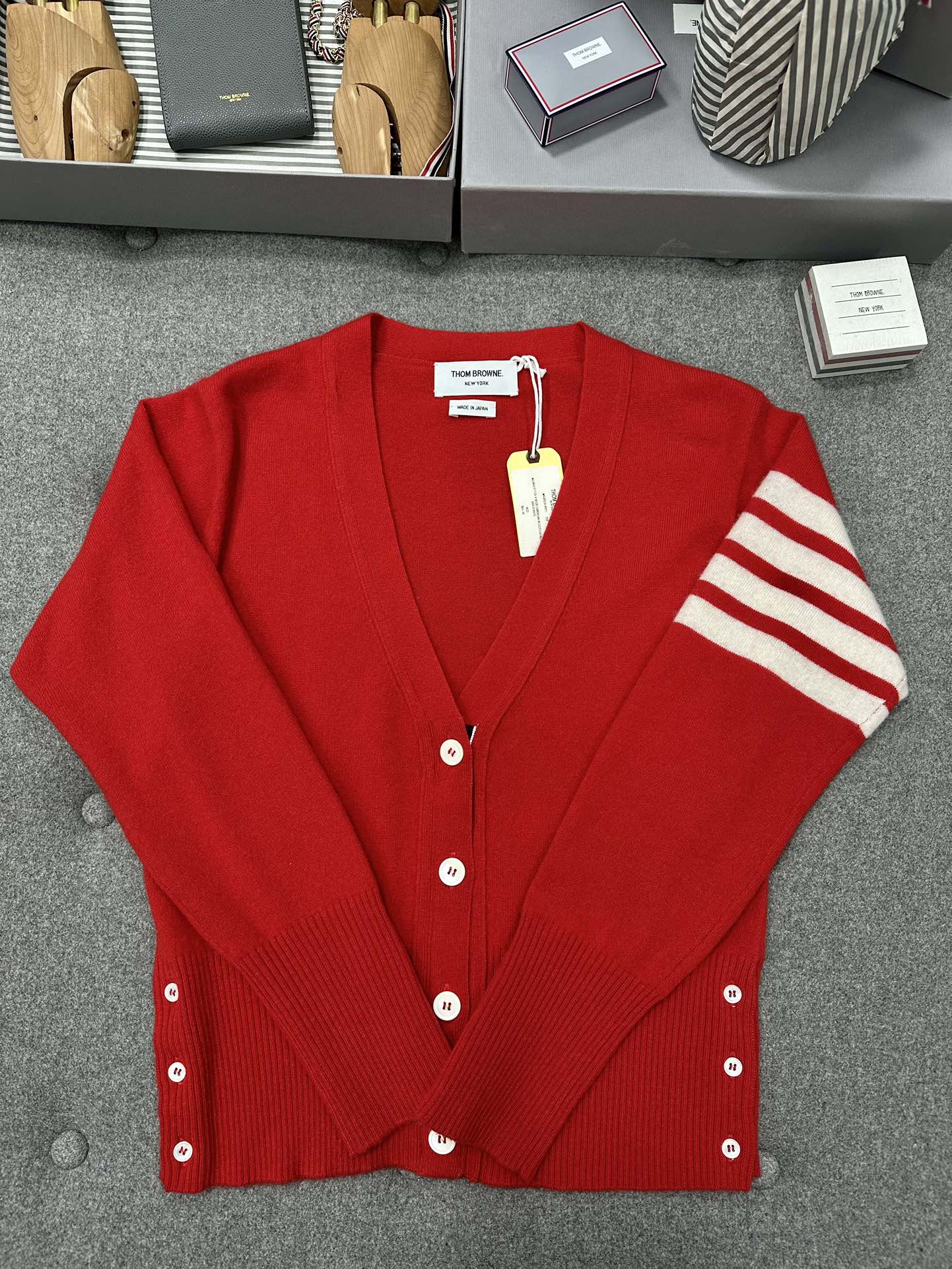 [WOMEN] Thom Browne 4bar 캐시미어 가디건