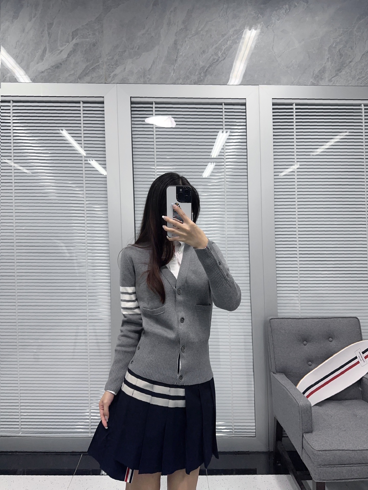 [WOMEN] Thom Browne 4bar 가디건