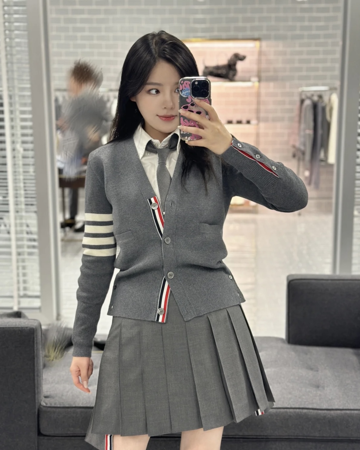 [WOMEN] Thom Browne 4bar 가디건