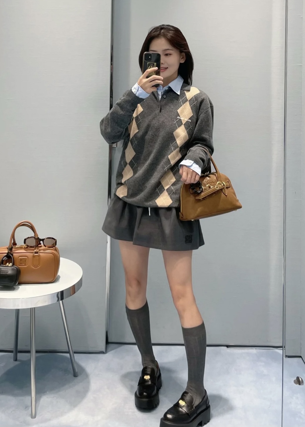 [WOMEN] MIU MIU 캐시미어 니트 폴로 셔츠