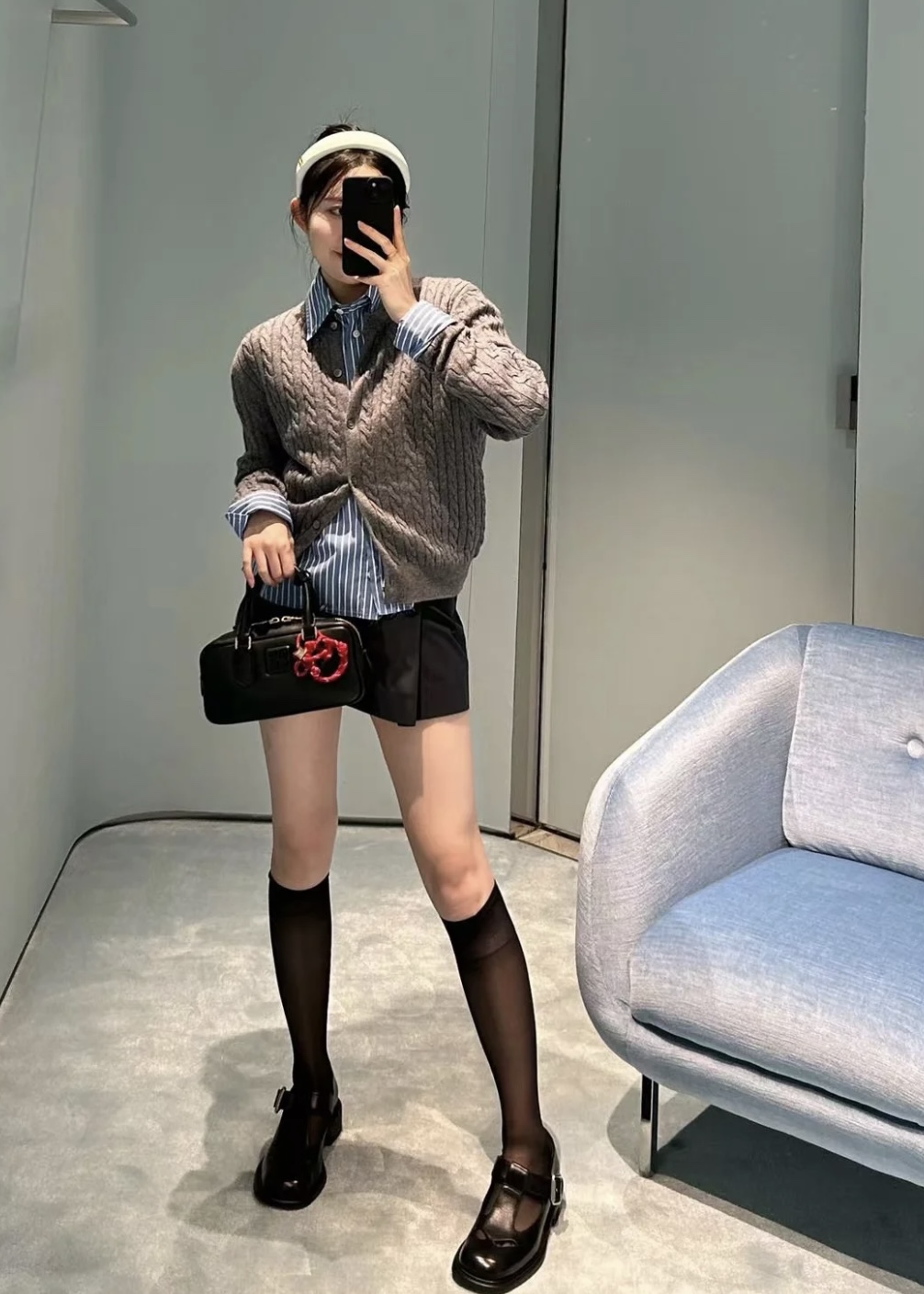 [WOMEN] MIU MIU 캐시미어 니트 케이블 가디건