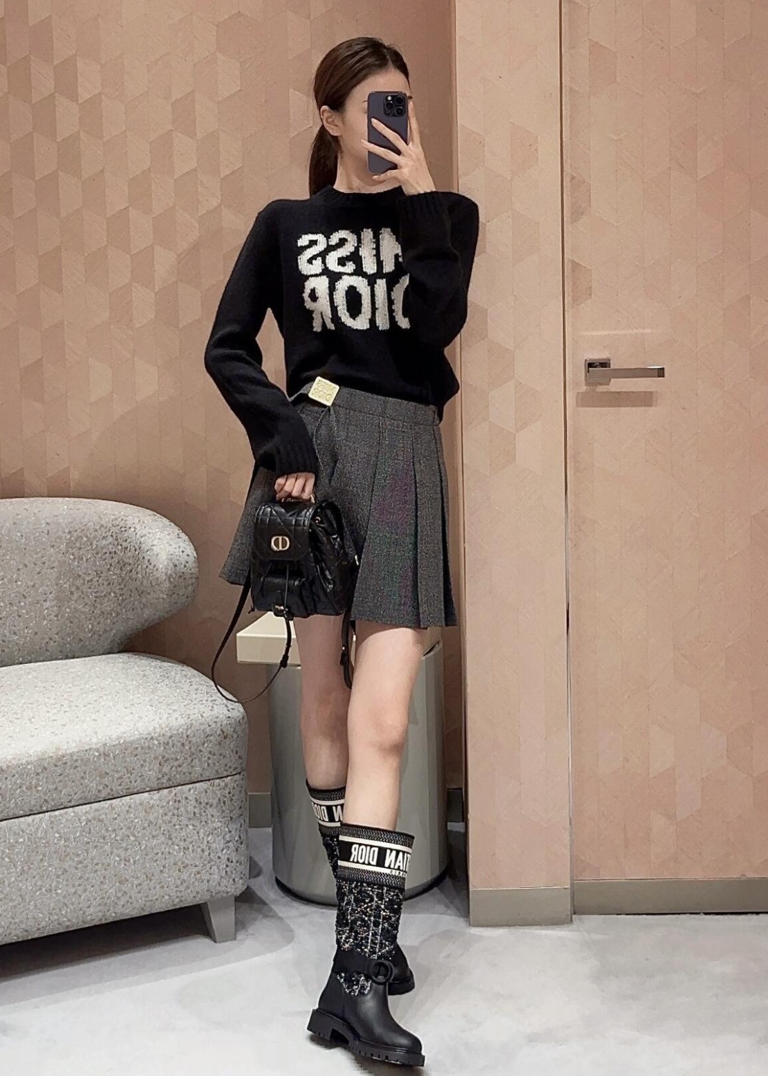 [WOMEN] MISS DIOR MOTIF 캐시미어 블렌드 니트