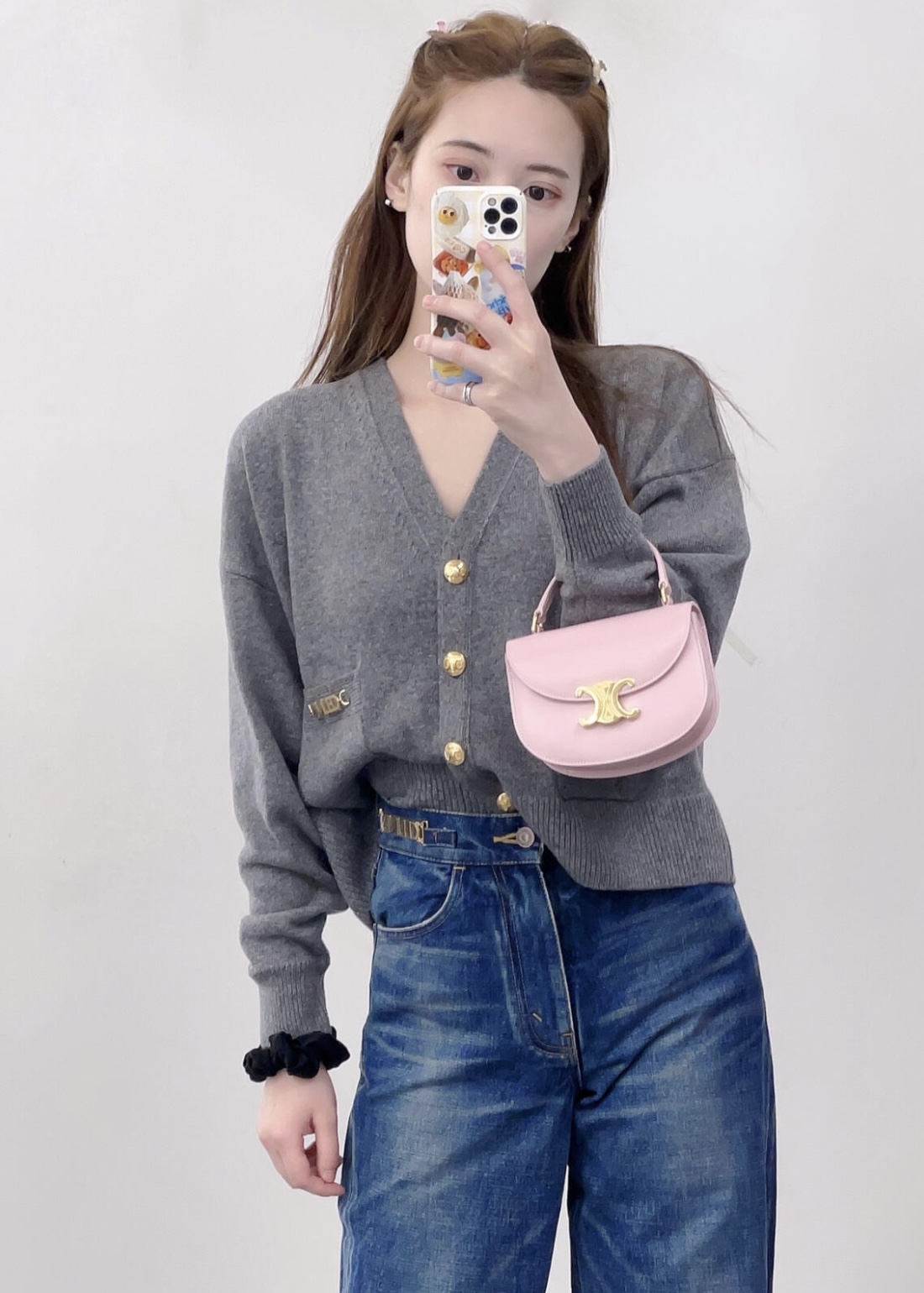 [WOMEN] CELINE 헤리티지 캐시미어 체인 장식 가디건