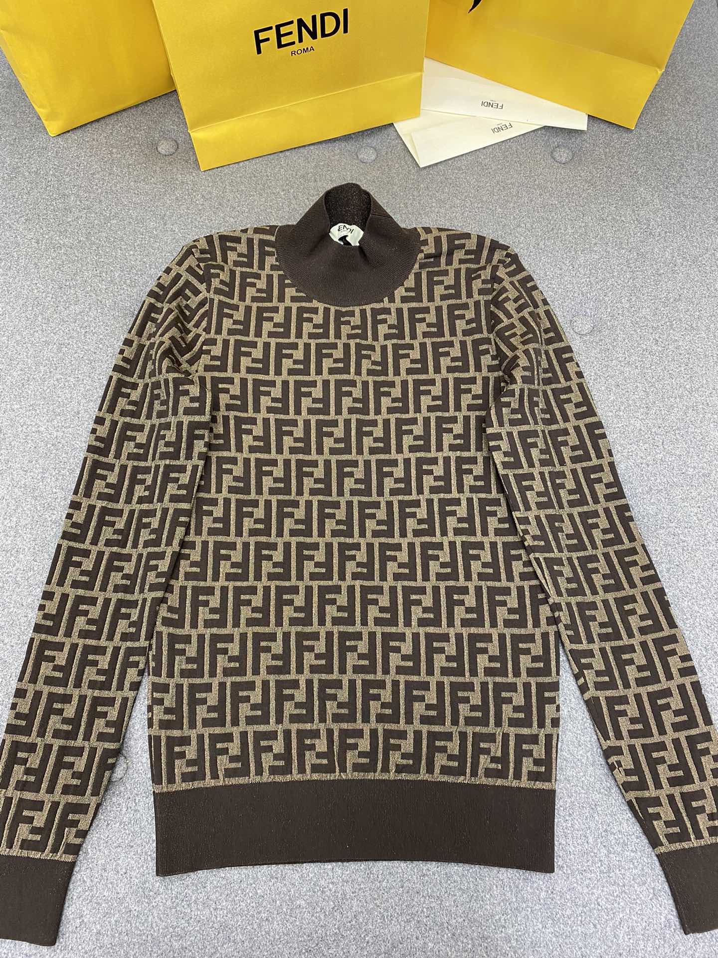 [WOMEN] FENDI FF코튼 하이넥 풀오버 니트