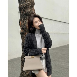 [WOMEN] FENDI FF 크로셰 캐시미어 블랙 가디건