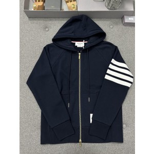 [남녀공용] Thom Browne 4bar 클래식 집업 후드 스웨트셔츠