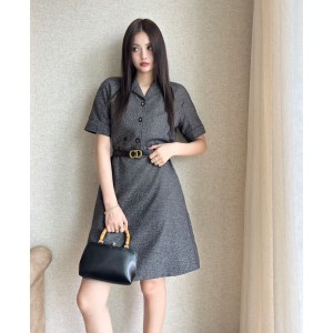 [WOMEN] DIOR 24SS 벨트디 울 원피스