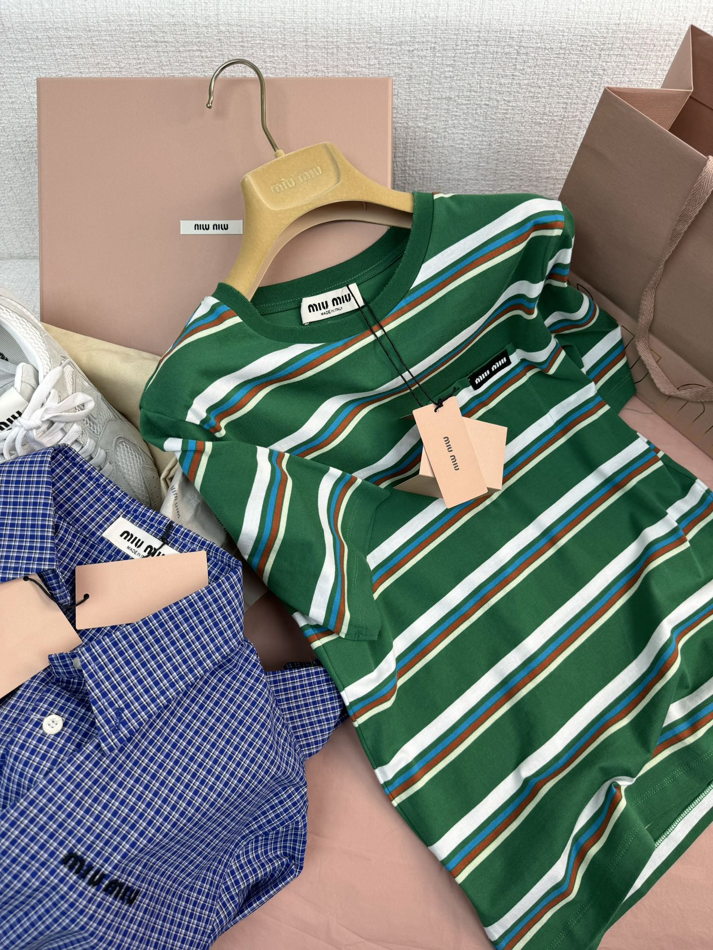 [WOMEN] MIU MIU 스트라이프 롱 슬리브
