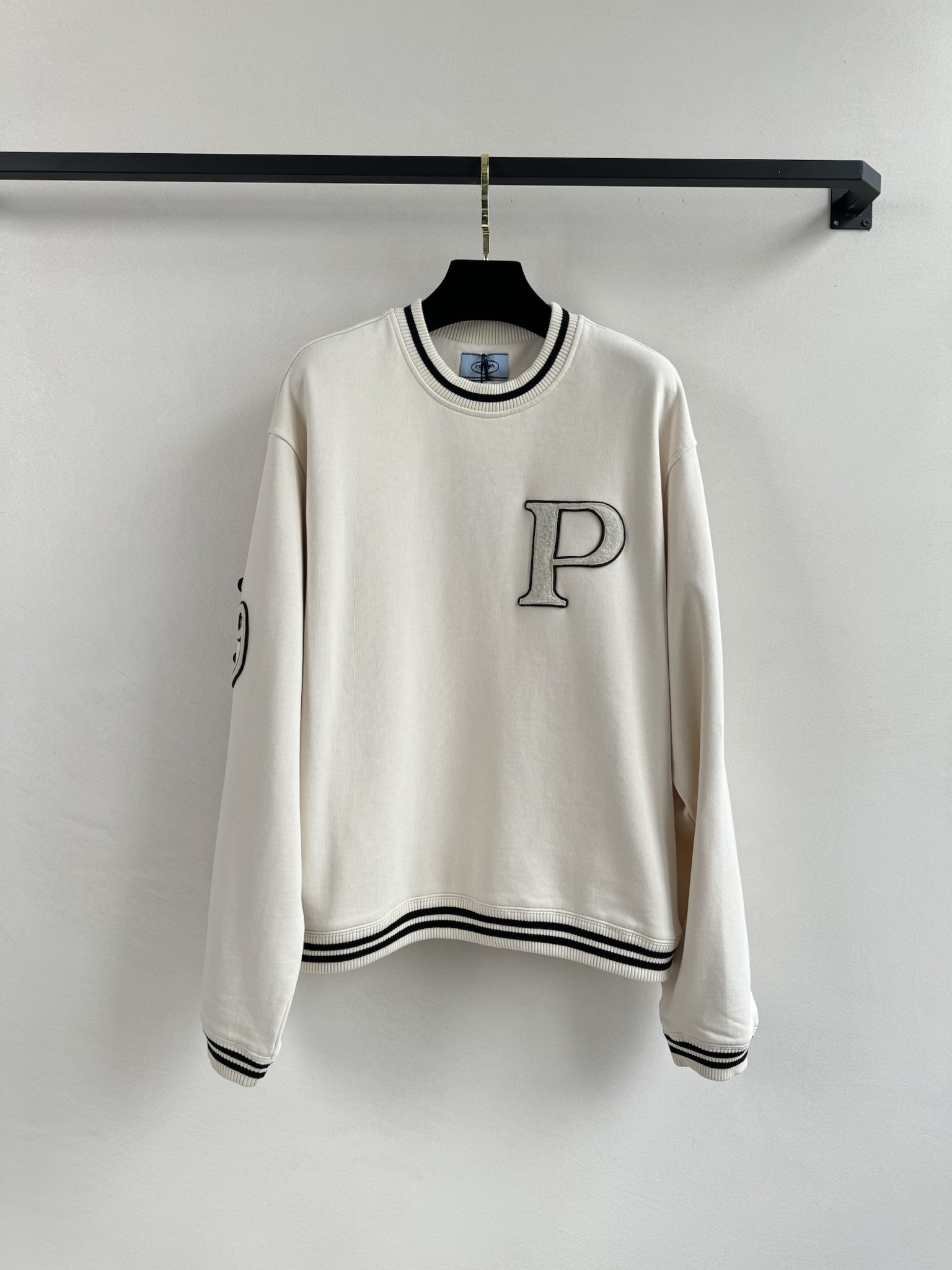 [WOMEN] PRADA 라운드넥 패치워크 코튼 니트