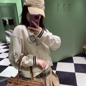 [WOMEN] PRADA 라운드넥 패치워크 코튼 니트