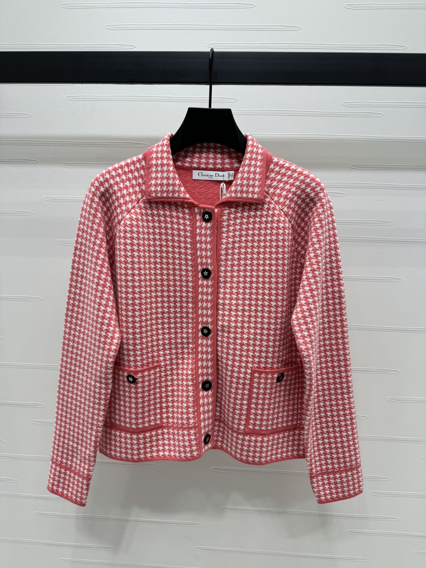 [WOMEN] DIOR 24SS 체크 라펠 니트 자켓