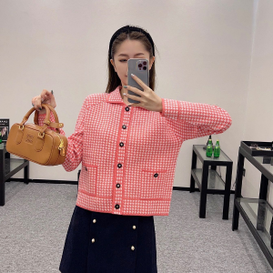 [WOMEN] DIOR 24SS 체크 라펠 니트 자켓