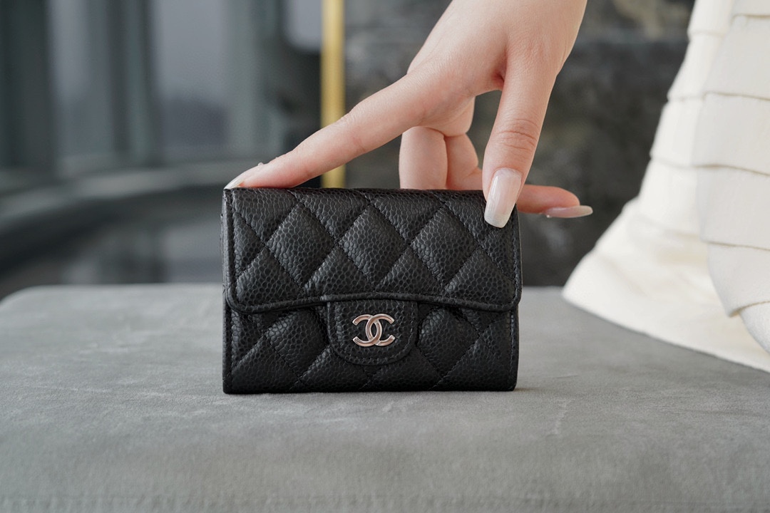 CHANEL 클래식 캐비어 플랩 카드지갑