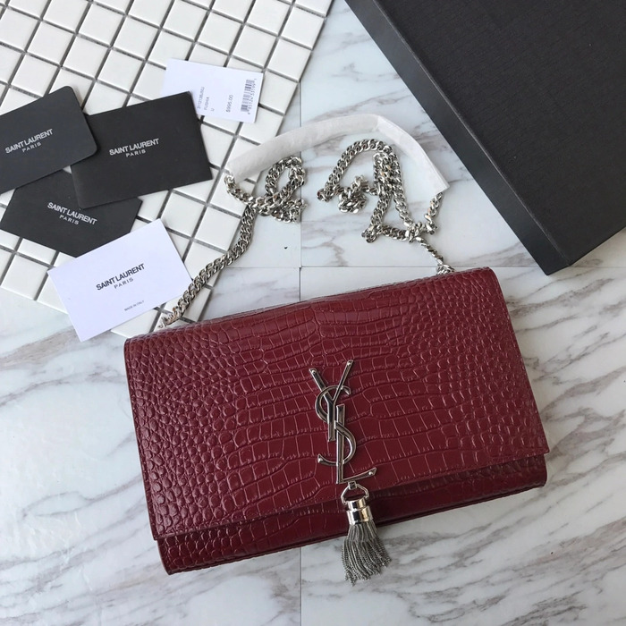 SAINT LAURENT 크로커다일 KATE 미디엄 태슬 백