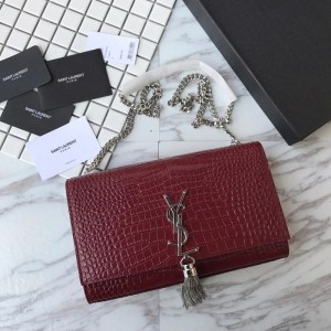 SAINT LAURENT 크로커다일 KATE 미디엄 태슬 백