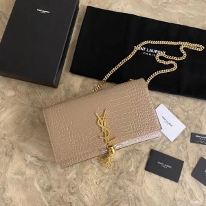 SAINT LAURENT 크로커다일 KATE 미디엄 태슬 백