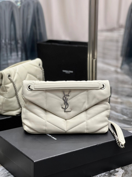 SAINT LAURENT PUFFER 레더 숄더 백