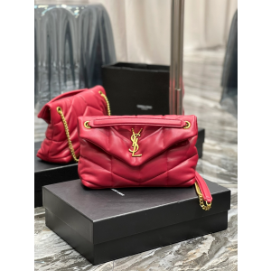 SAINT LAURENT PUFFER 레더 숄더 백