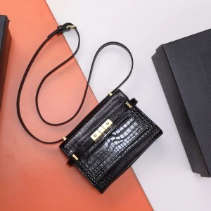 SAINT LAURENT 크로커다일 맨헤튼 미니 숄더 백
