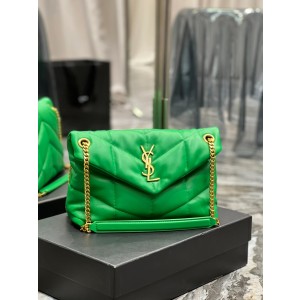 SAINT LAURENT 모노그램 PUFFER 레더 숄더 백
