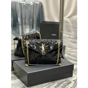SAINT LAURENT 모노그램 PUFFER 레더 숄더 백